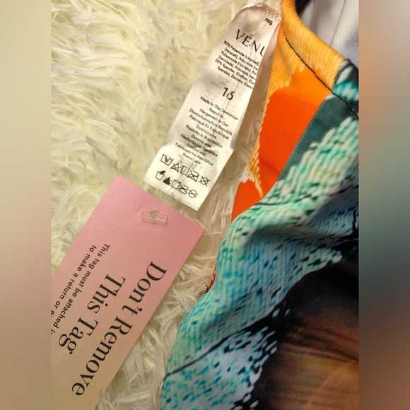 VENUS Orange and Green Halter Tie Front Tankini size 16 - Picture 11 of 12